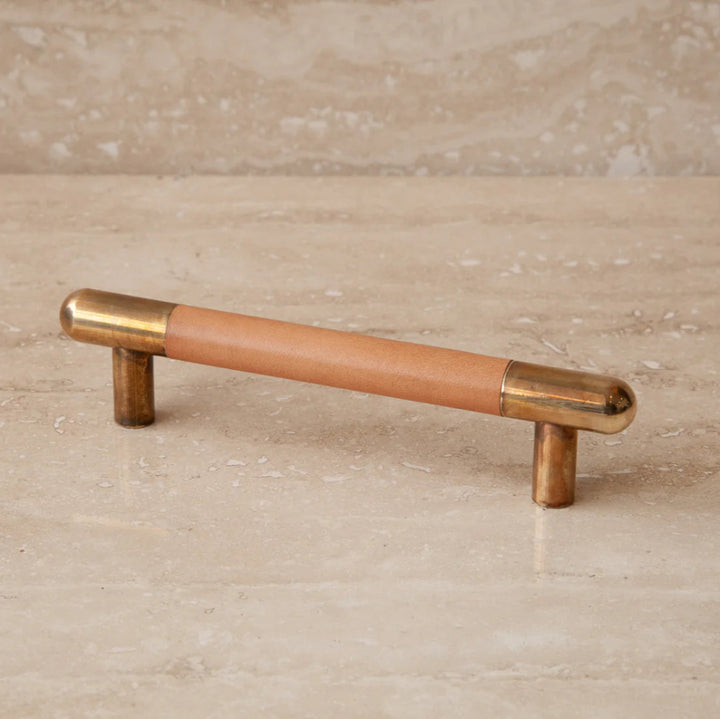 Mineral Leather Wrapped Metal Bar Pull