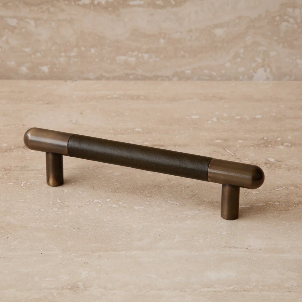 Mineral Leather Wrapped Metal Bar Pull