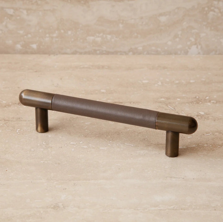Mineral Leather Wrapped Metal Bar Pull