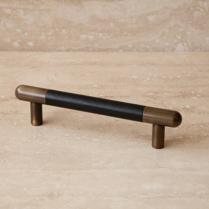 Mineral Leather Wrapped Metal Bar Pull