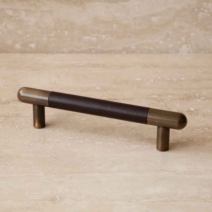 Mineral Leather Wrapped Metal Bar Pull