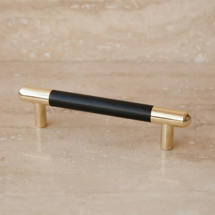 Mineral Leather Wrapped Metal Bar Pull