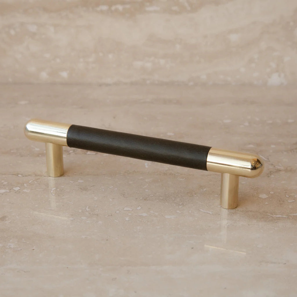 Mineral Leather Wrapped Metal Bar Pull