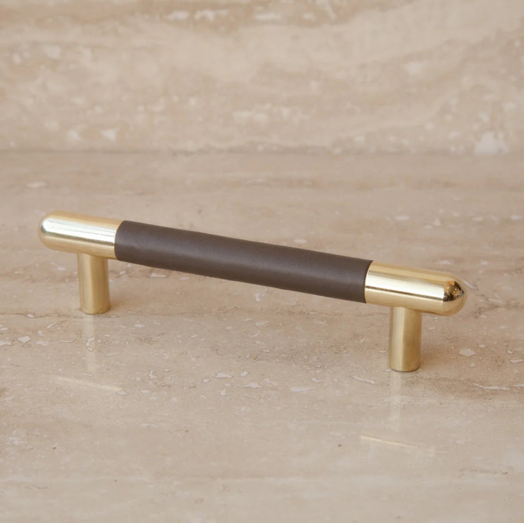 Mineral Leather Wrapped Metal Bar Pull