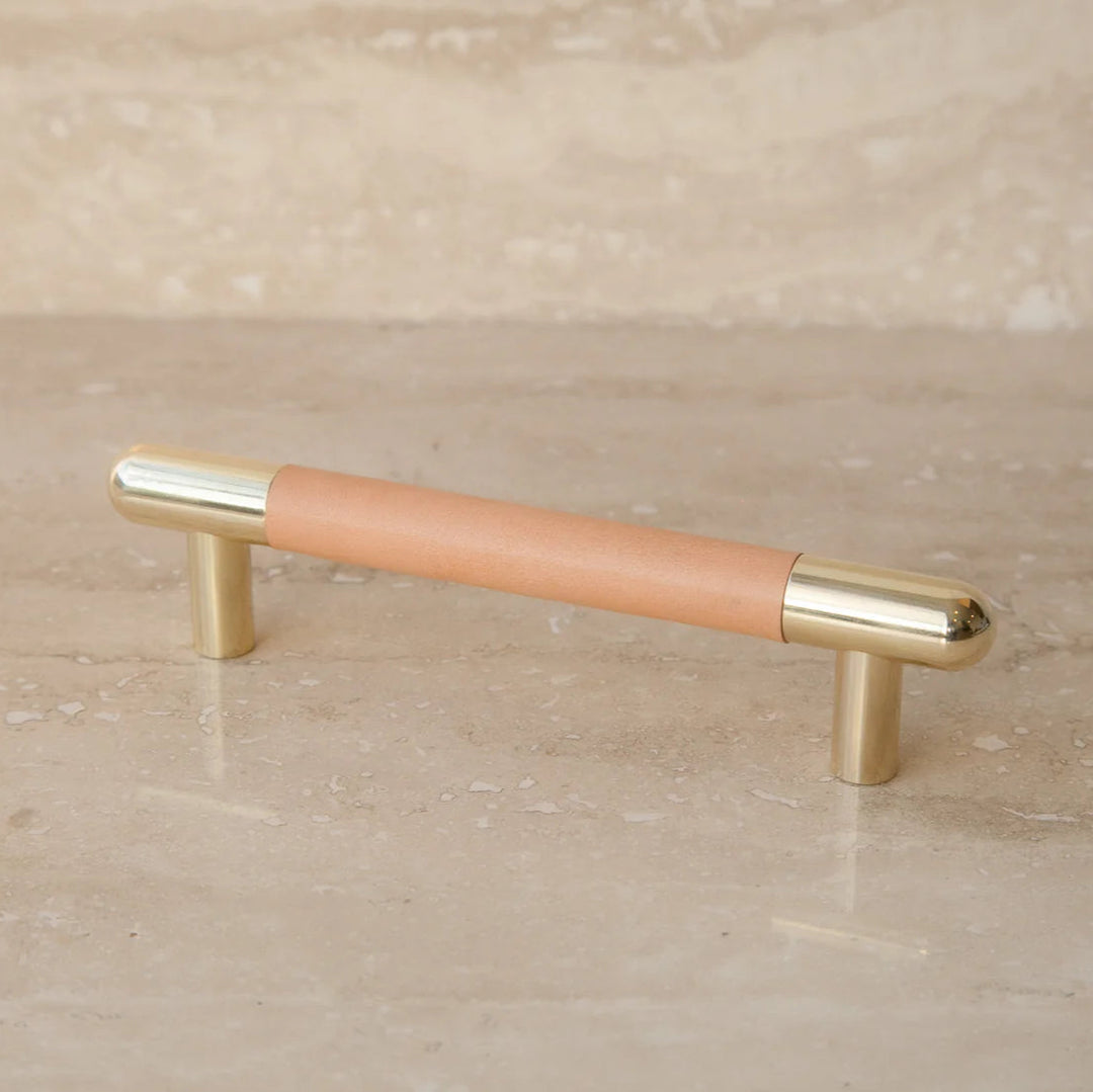 Mineral Leather Wrapped Metal Bar Pull