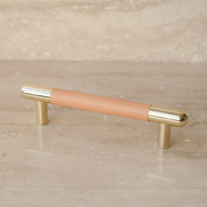 Mineral Leather Wrapped Metal Bar Pull