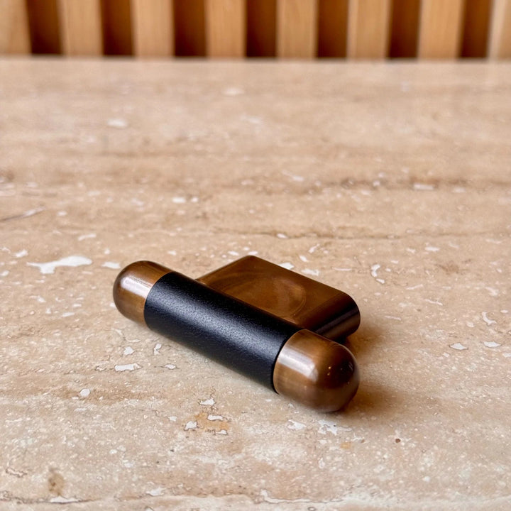 Mineral Leather Wrapped Metal Knob