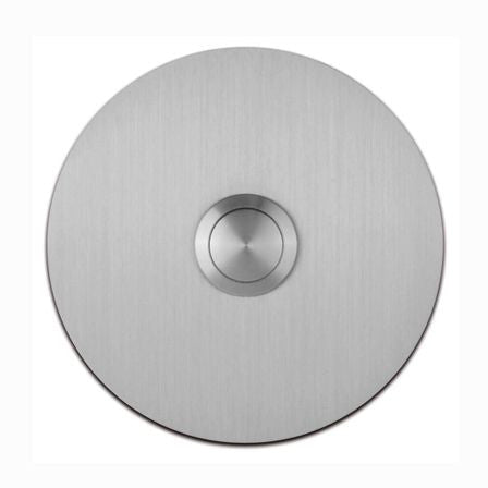 A Serafini Modern Circle Doorbell with a white background.