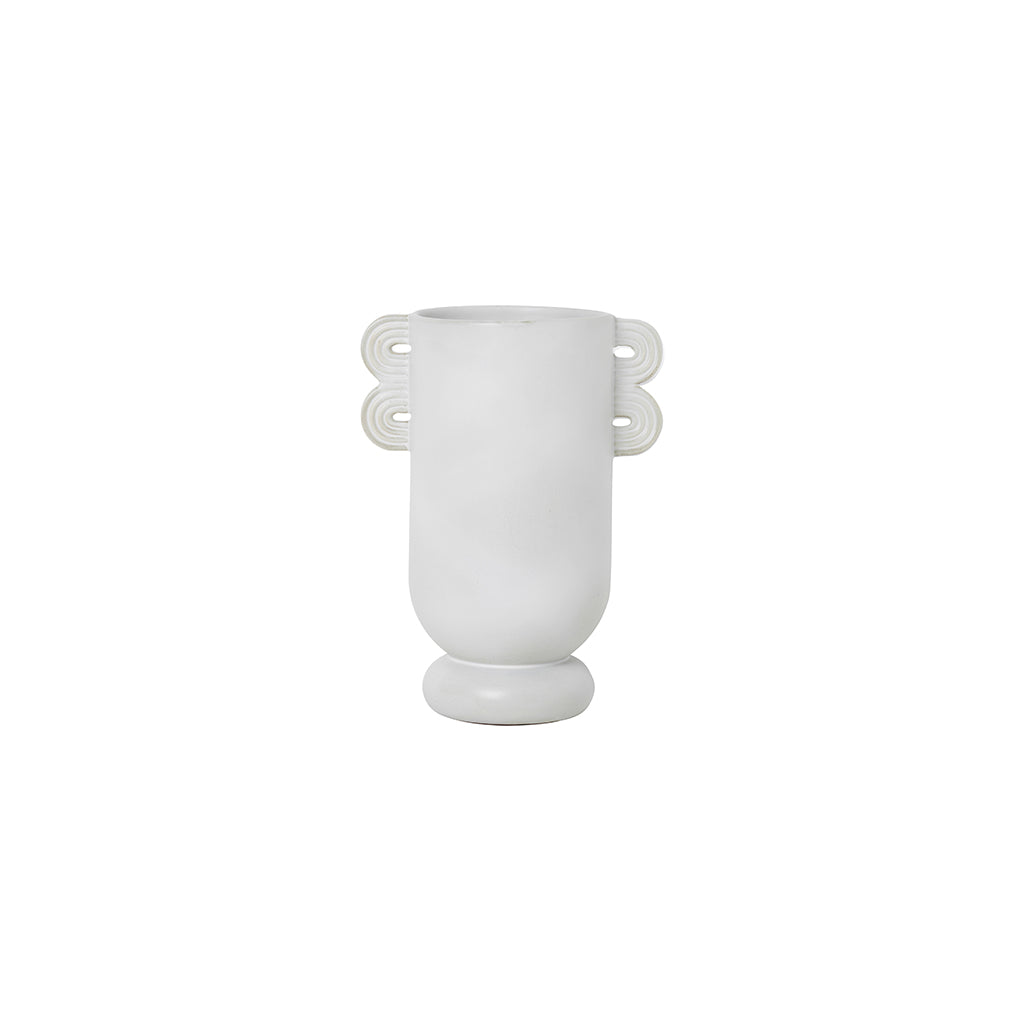 A Ferm Living Muses Vase Ania with two handles on a white background.