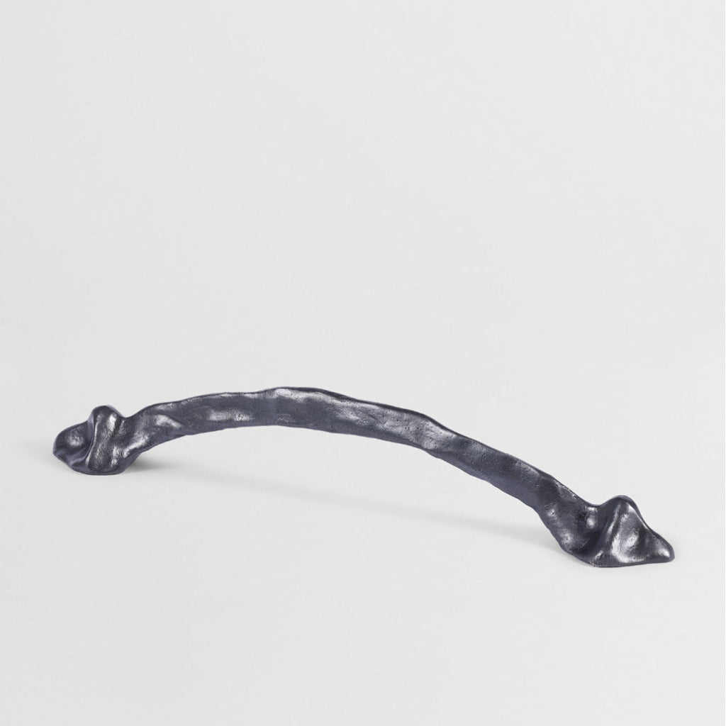 Carbon Black Mi & Gei Forme No. 41 large cabinet pull, a sculptural cast brass bar.