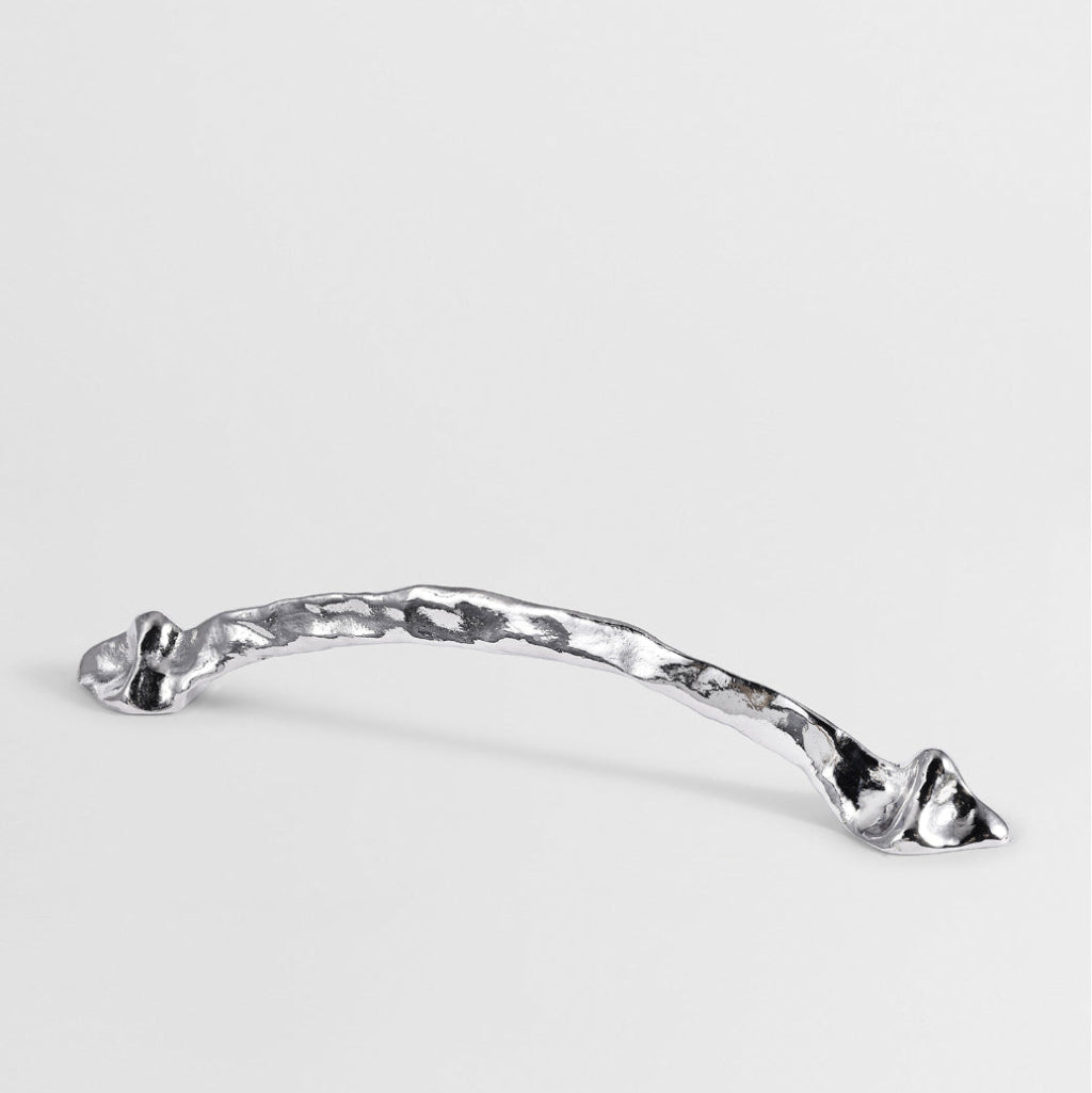 Polished Nickel Mi & Gei Forme No. 41 large cabinet pull, a sculptural cast brass bar.