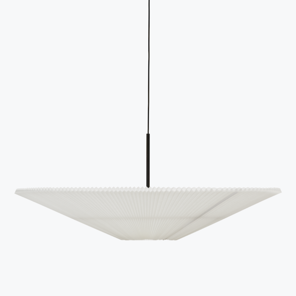 Large pendant lamp hung from ceiling