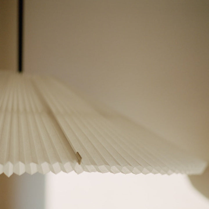 Close up of the shade of a pendant lamp