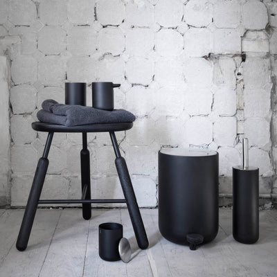 Designed for Menu, these bath items, offered in black, are available as a collection.