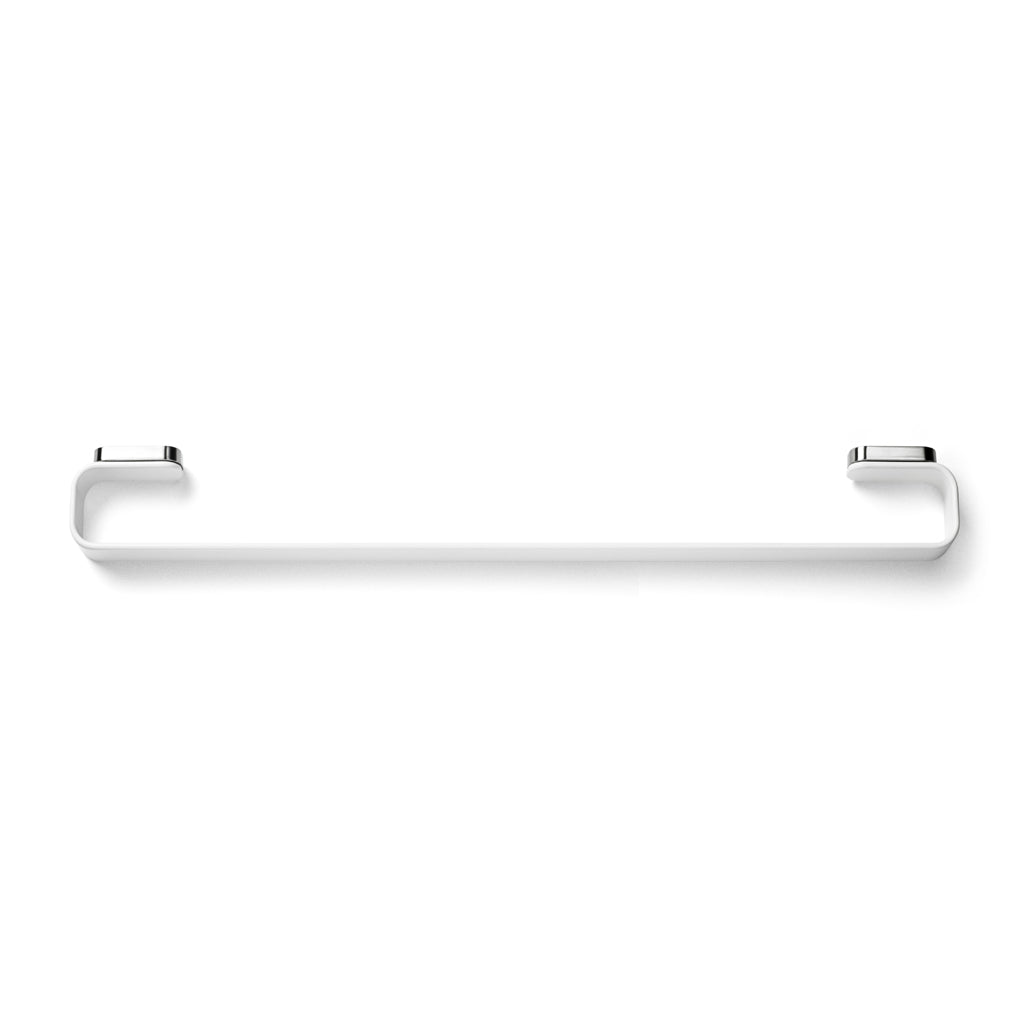 Minimal white towel bar. Danish Design by Norm Architects for Menu.