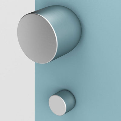 Cylindrical knob and thumb turn installed on door without rose