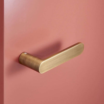 Lever installed on door without rose
