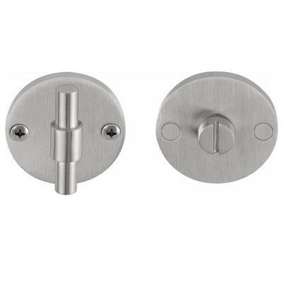 A pair of ONE by Piet Boon PBWC50/5 Privacy Set door knobs in stainless steel by Formani on a white background.
