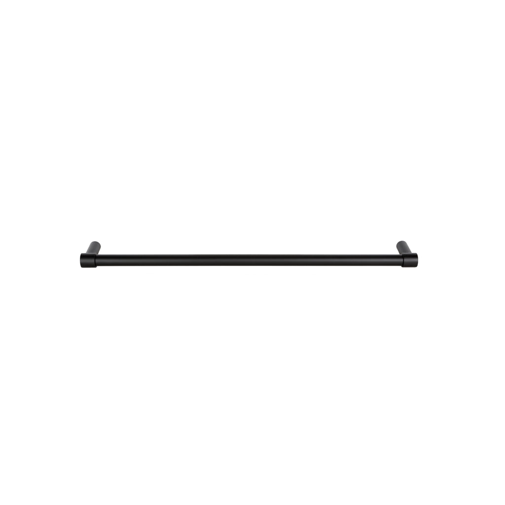 A satin black towel bar that is minimal and modern, 550mm length. By Formani.