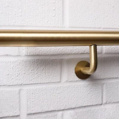 Orla Handrail Bracket in satin brass made by CASSON Hardware