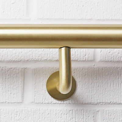 Beautiful Satin Brass Modern Handrail Brackets made in Toronto