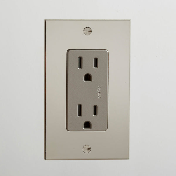 Outlets by Forbes & Lomax — Metal / Nickel Silver / Light Almond / 1 Gang Duplex