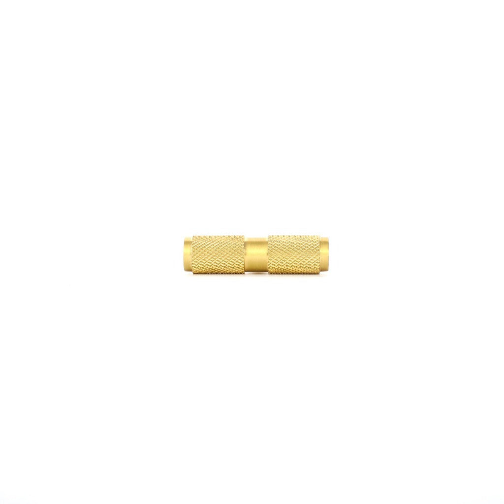 Phatom Knurled T-Bar Pull made from solid brass in satin silver, matte black and satin brass finishes.
