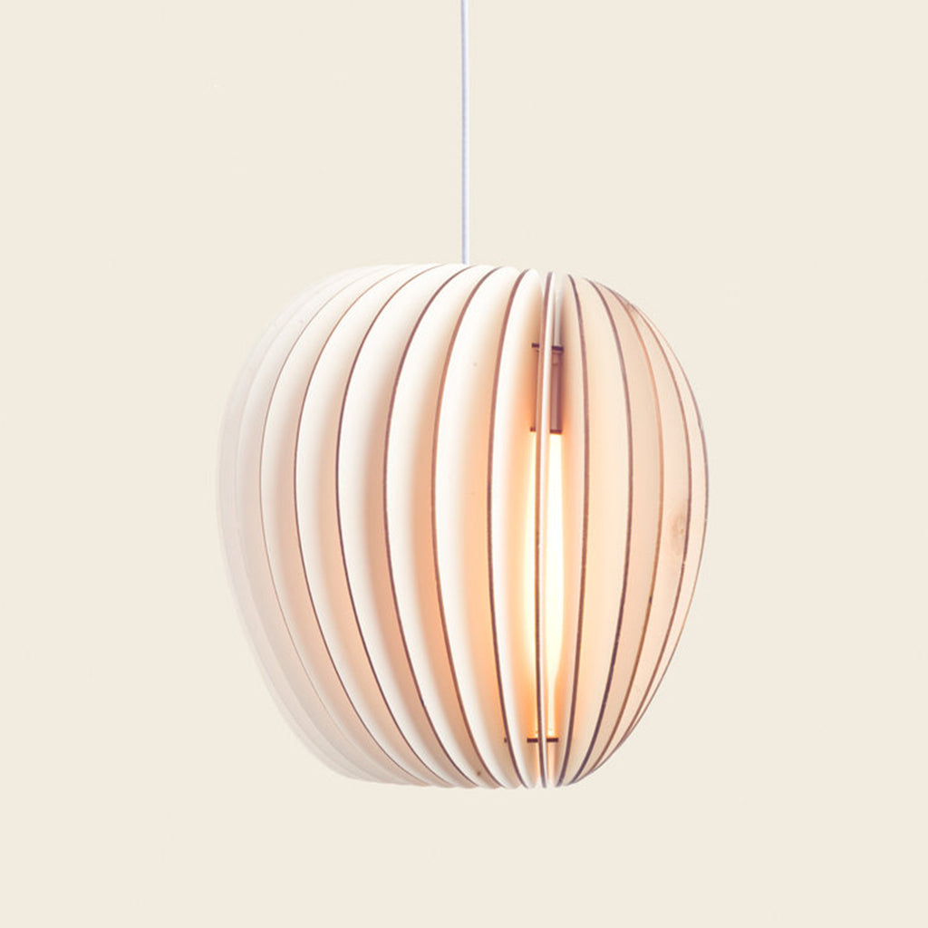 Round wooden pendant light