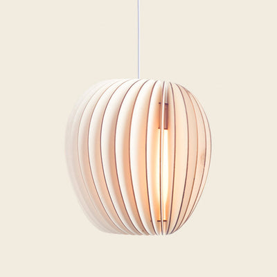 Round wooden pendant light