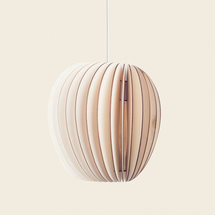 Round wooden pendant light