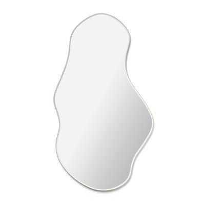A Ferm Living Pond Mirror Large with a curved edge.