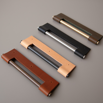 EP03 Leather Edge Pull: Exposed Core Stainless Steel