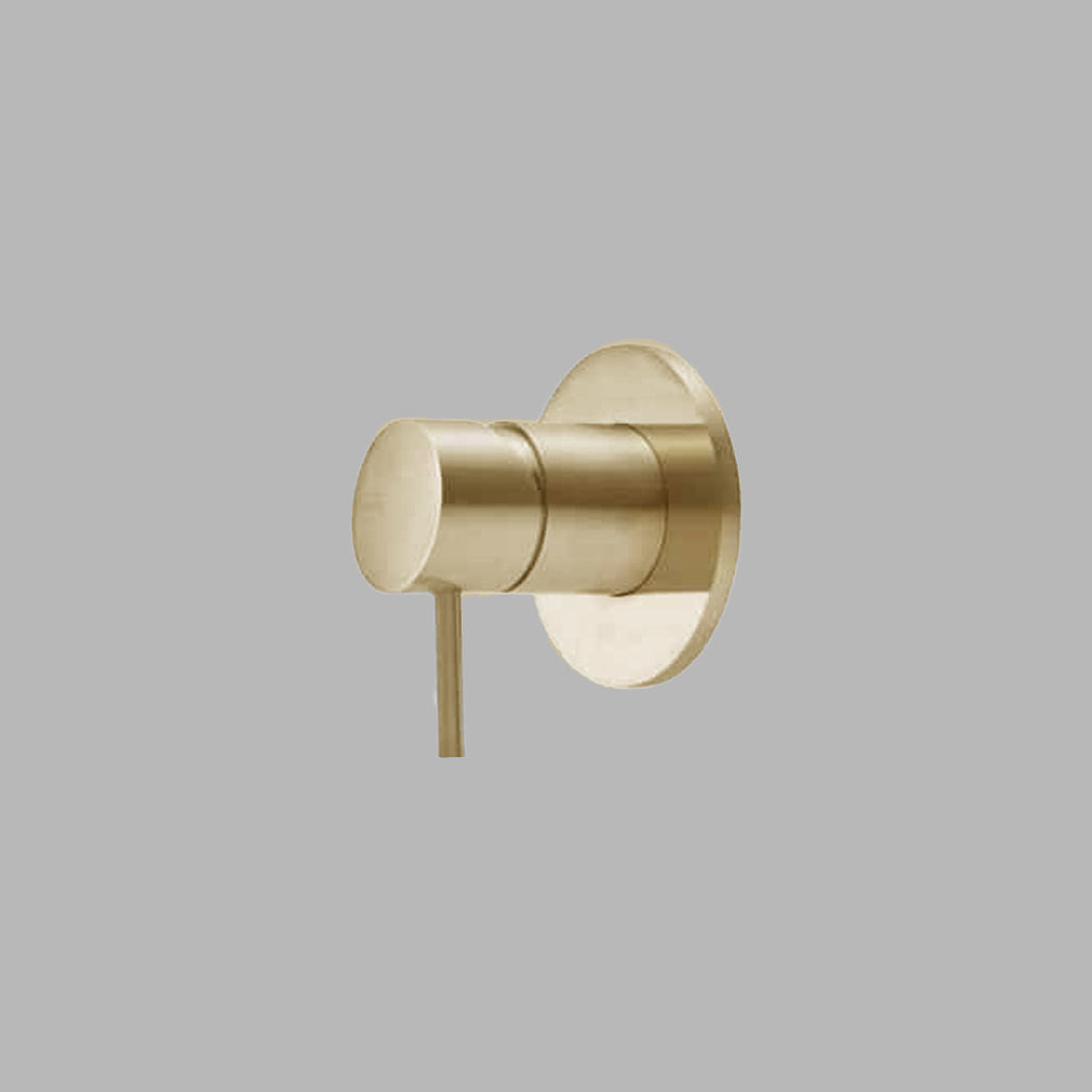 A dline wall mounted diverter in satin brass.