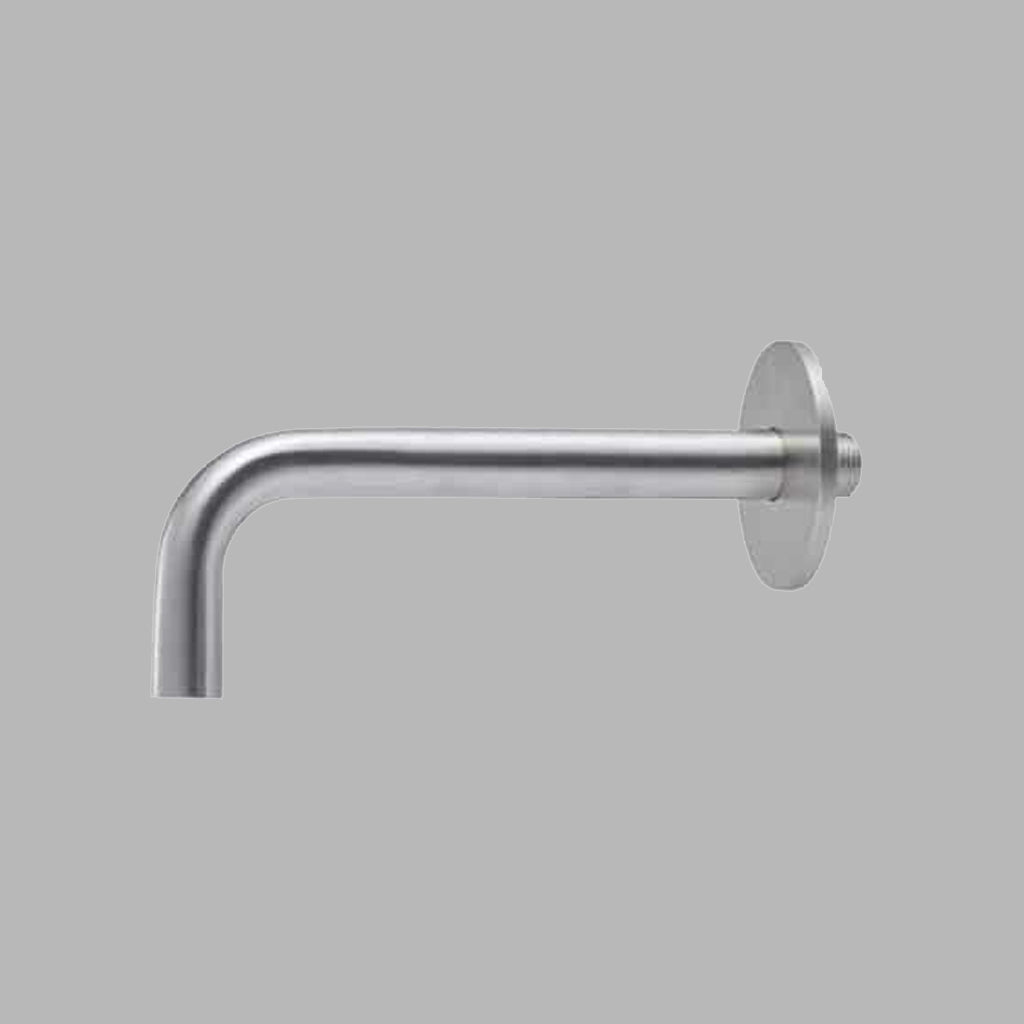 A dline spout in stainless steel.