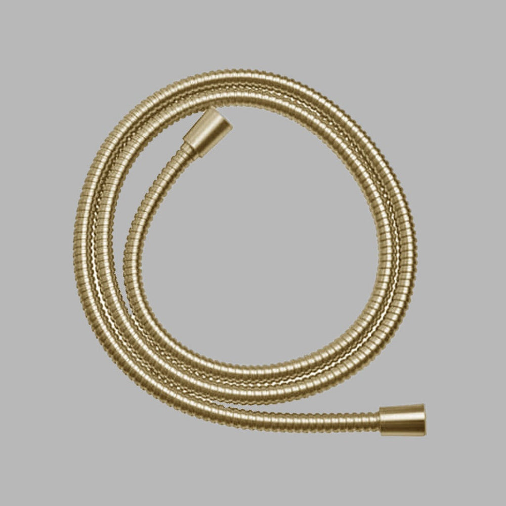 A dline shower hose in satin brass.