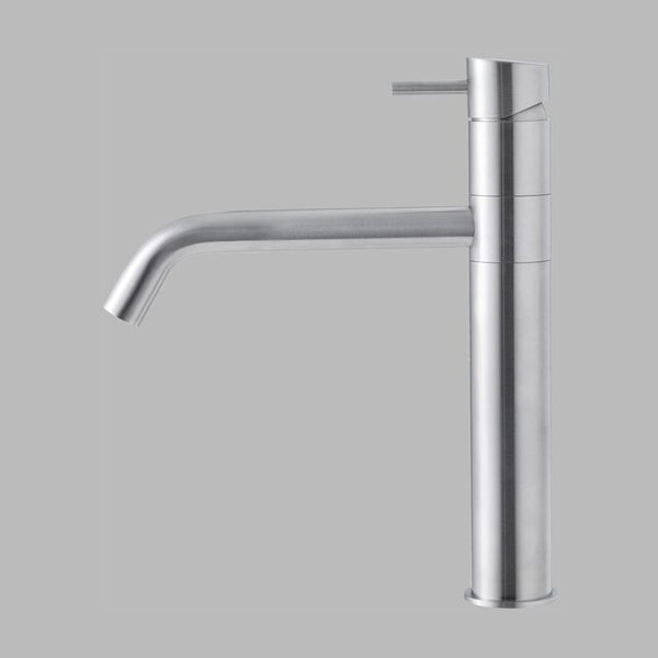 Qtoo Single Hole Tap Set — Satin Stainless Steel / Tall Extended - Height: 278mm (11") × Projection: 210 mm (8.3") / Swivel