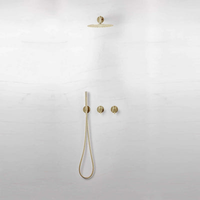 QTOO Two-Way Thermostat Shower in Brushed Brass