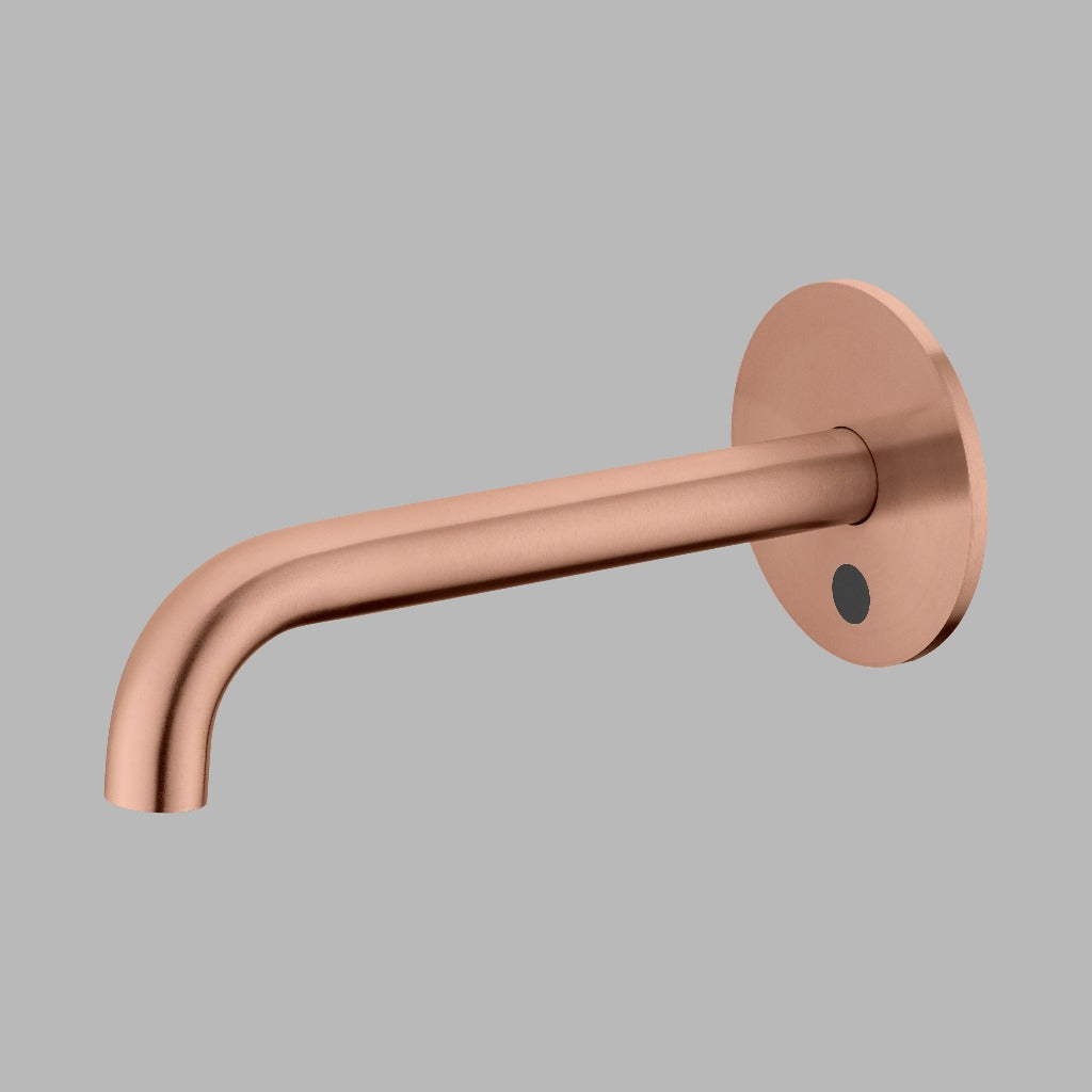 Qtoo Wall Mounted Sensor Tap 190mm Satin Copper