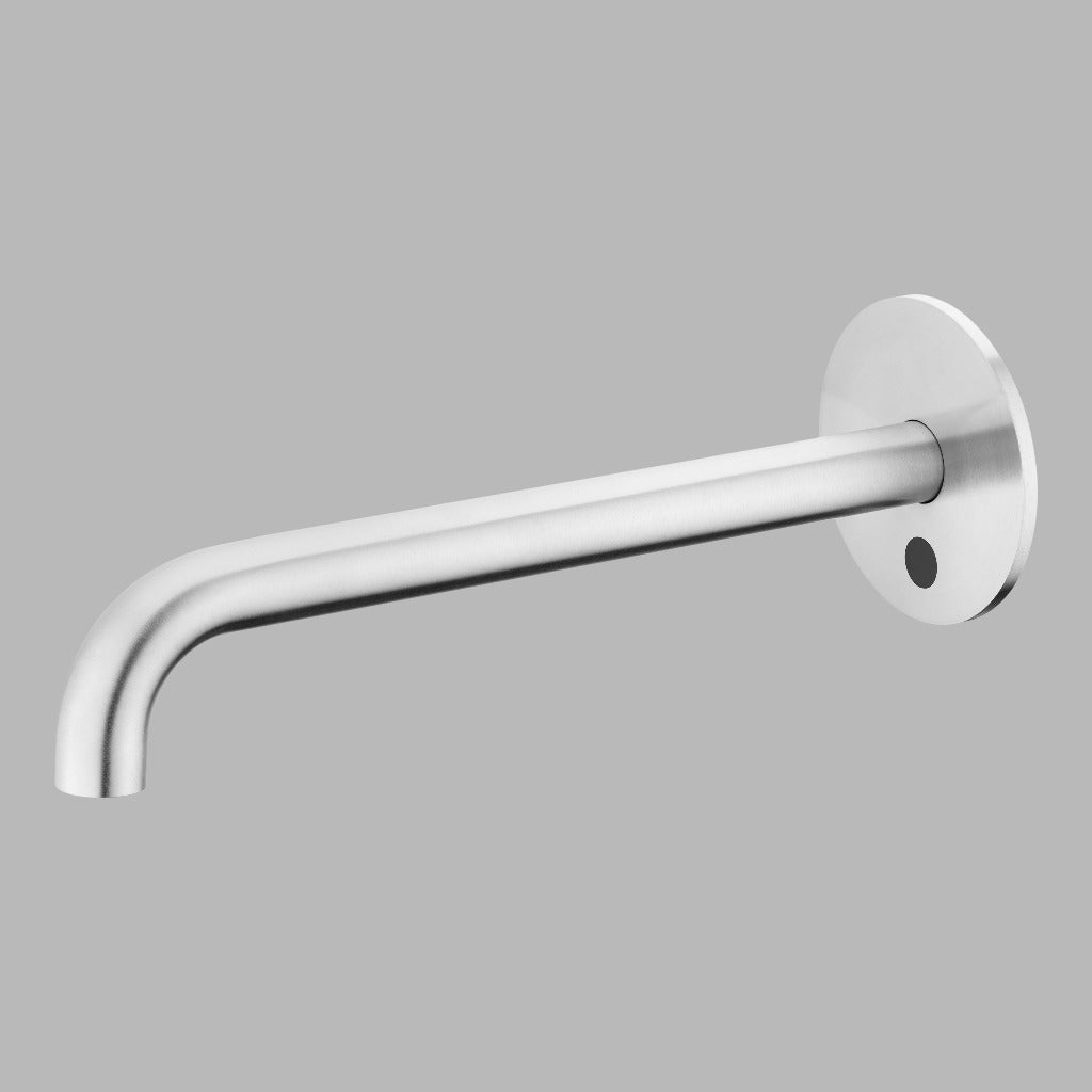 Qtoo Wall Mounted Sensor Tap 250mm Satin Stainless Steel