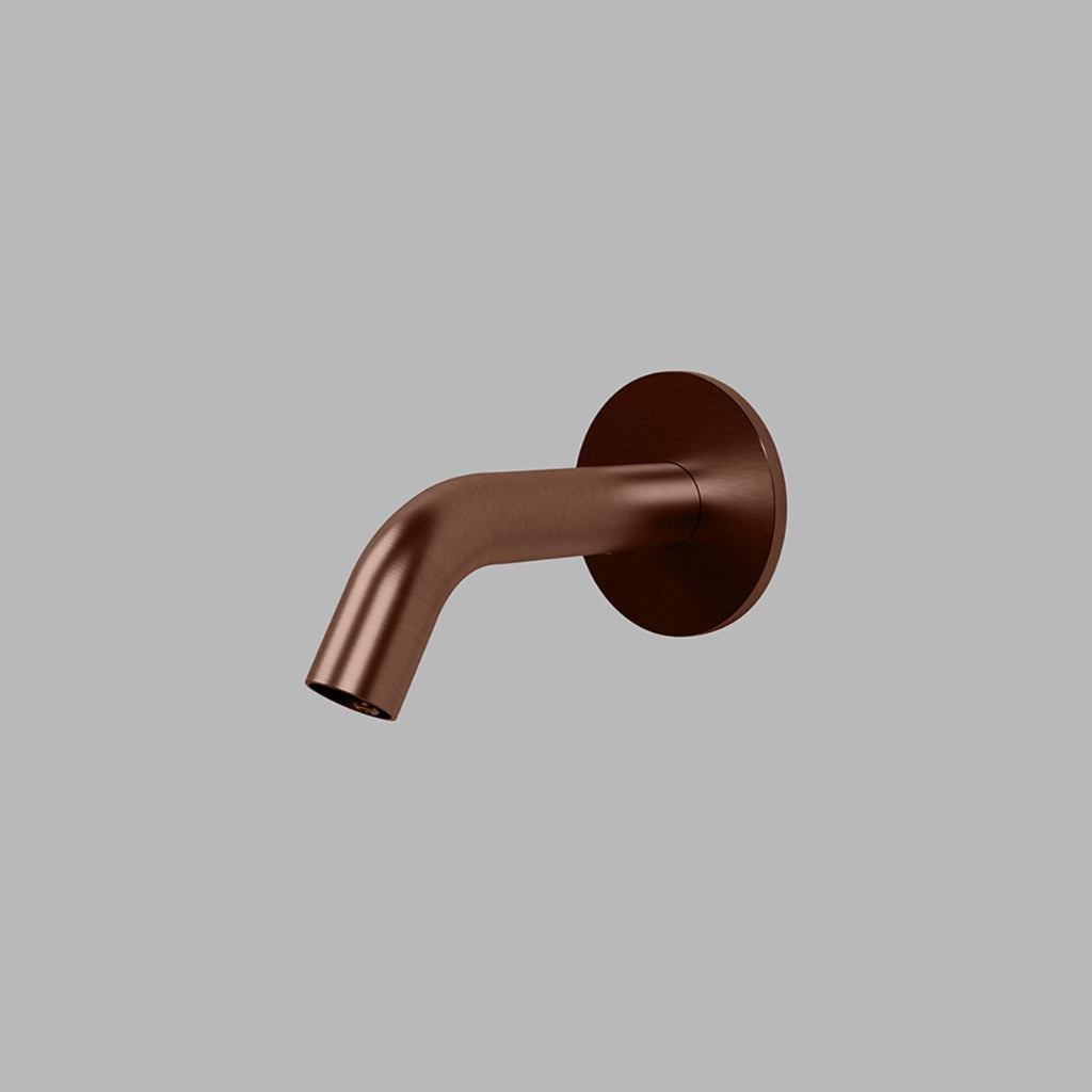 PVD copper d line Qtoo wall-mounted touchless soap dispenser spout.