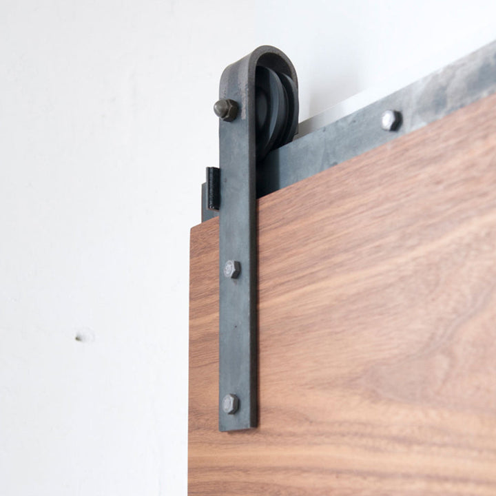 face mount raw steel barn door hardware