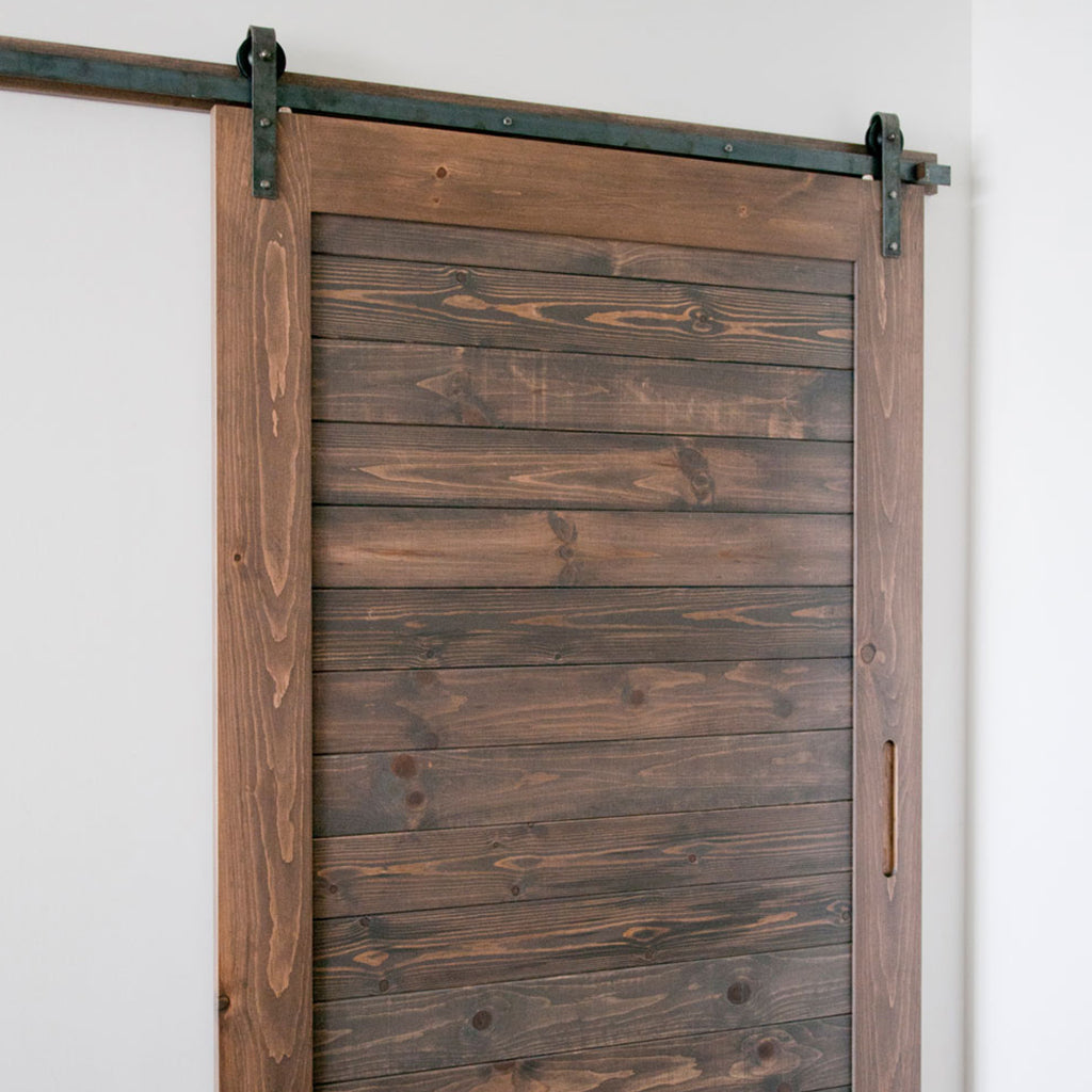 face mount raw steel barn door hardware