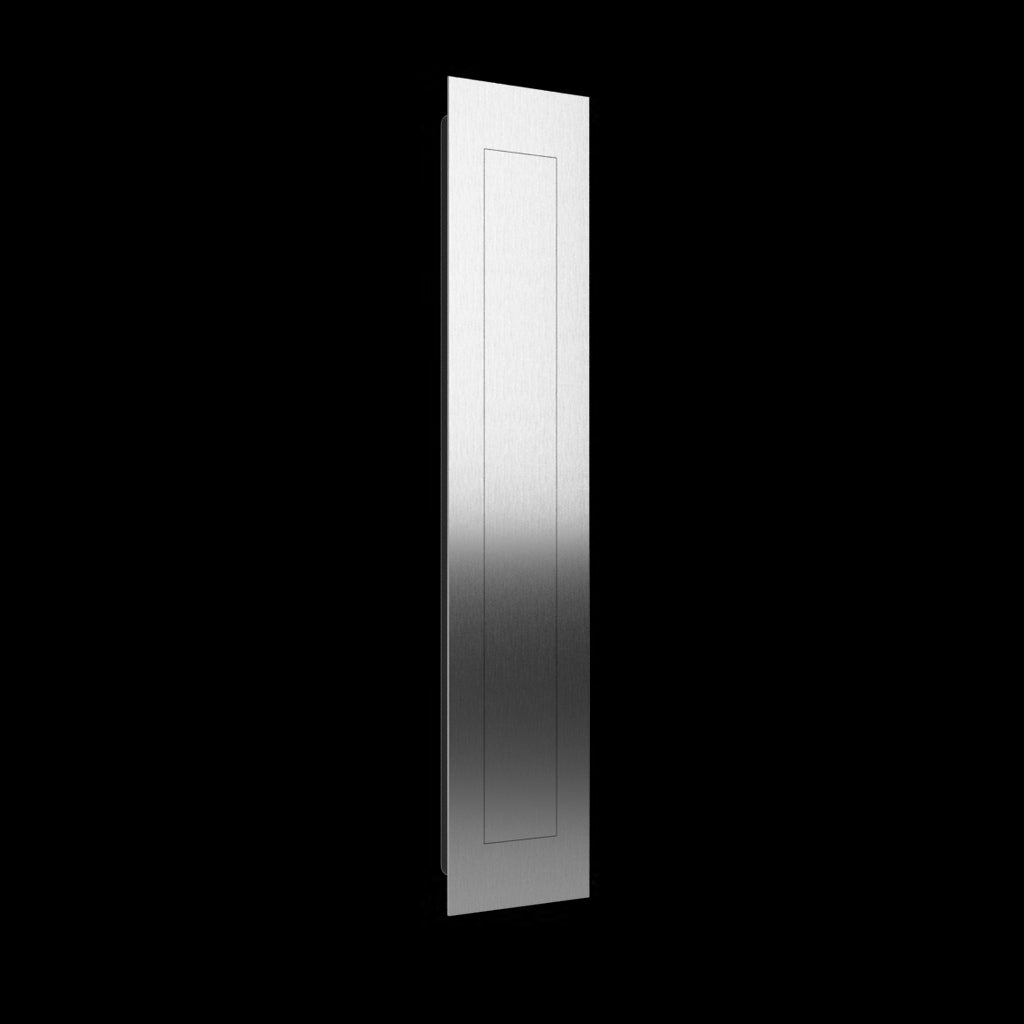 A tall AHI Rectangular Flush Pull with Cover on a black background.