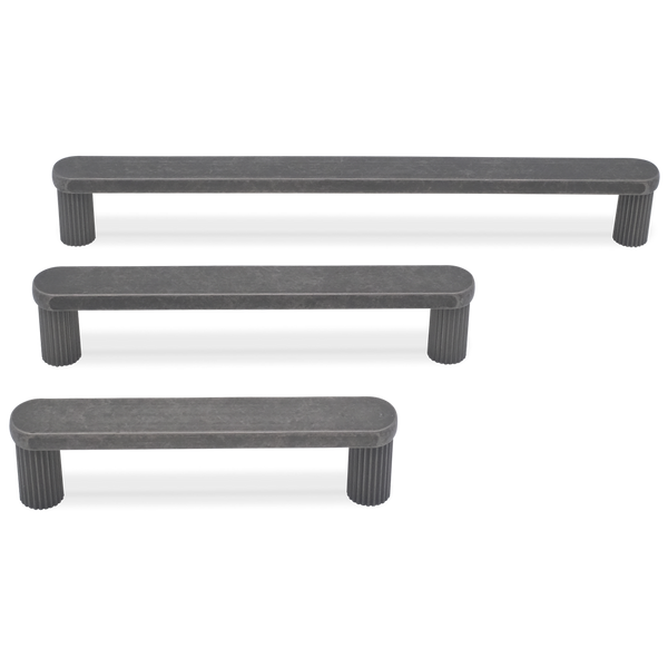 Ribbed Cabinet Pull — Weathered Nickel / Medium