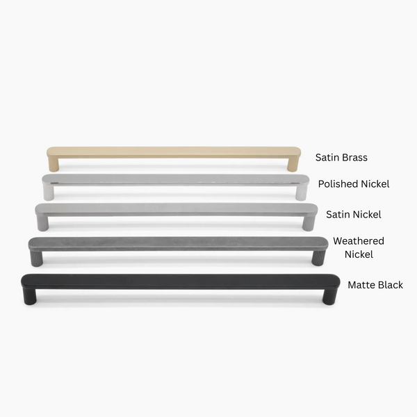 Ribbed Cabinet Pull — Satin Nickel / Extra Large