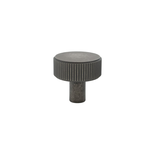 Ribbed Knob — Weathered Nickel
