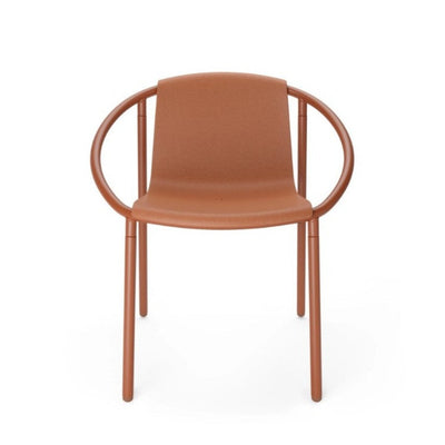 An Umbra Ringo Chair with a wooden frame on a white background.