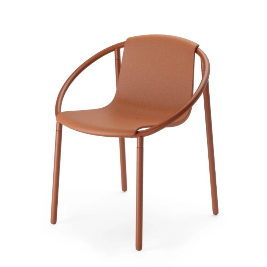 An Umbra Ringo Chair in brown plastic on a white background.
