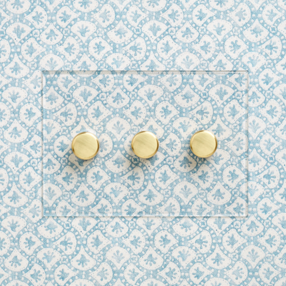 Forbes & Lomax's Rotary Dimmers, a push-to-switch functionality and a rotating mechanism for dimming and brightening. These dimmers combine simplicity with timeless design.