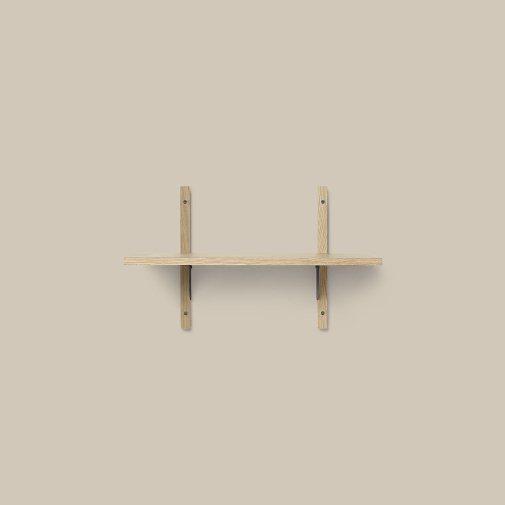 Sector Shelf Single Narrow Oak and Black
